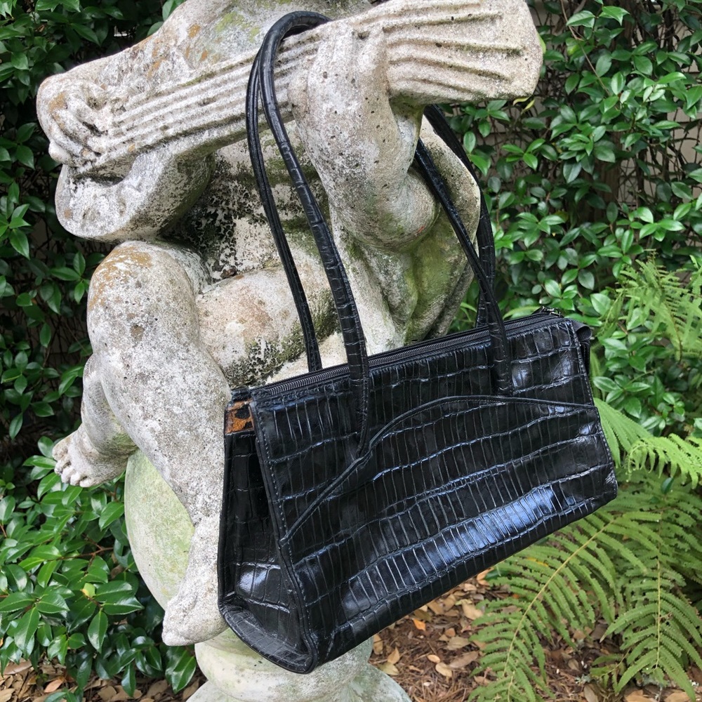 Marina Baikal black snake skin purse.